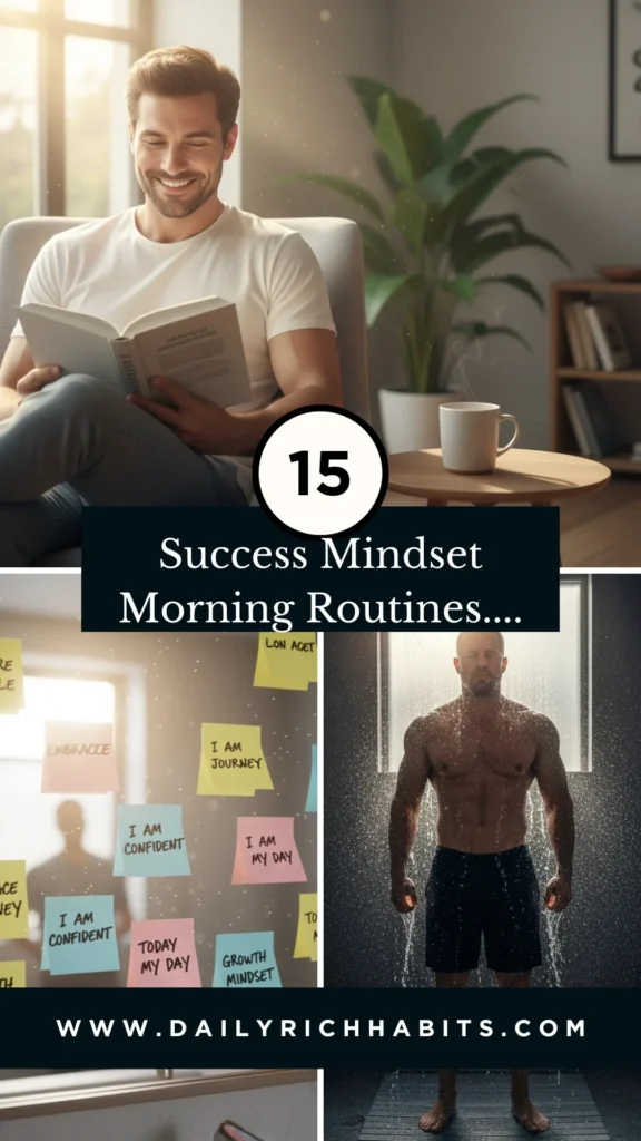 15 Amazing Success Mindset Morning Routine Ideas (You Wish You Knew Sooner) 1 Man reading, motivational notes, fitness