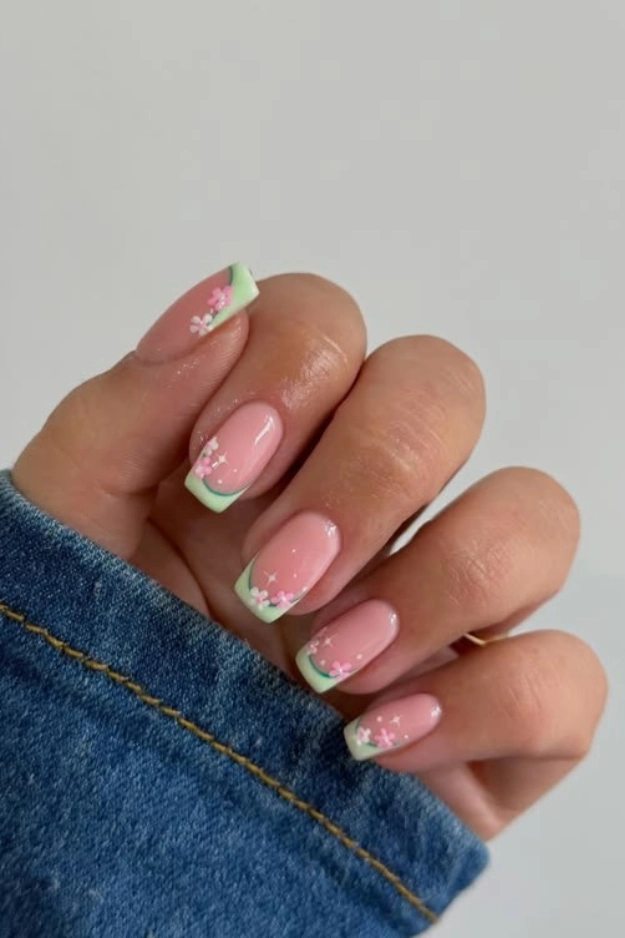 Summer french tips nails