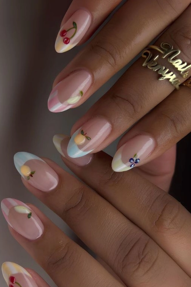 Summer french tips nails