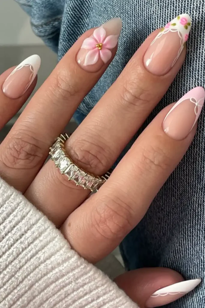 These 30 Flower Nails Are So Cute, You’ll Keep Looking at Your Hands 14 Flower Nails