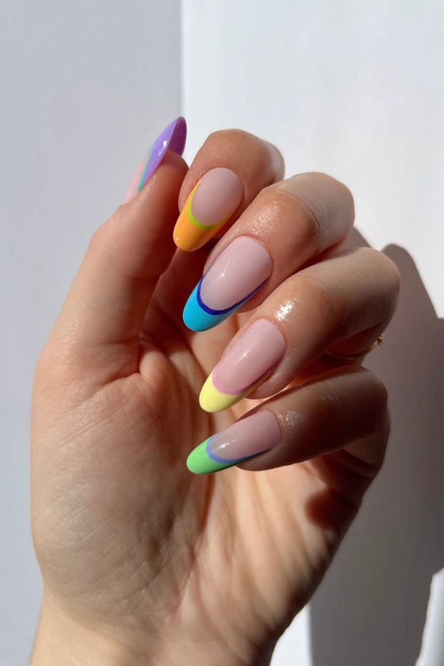 Summer french tips nails