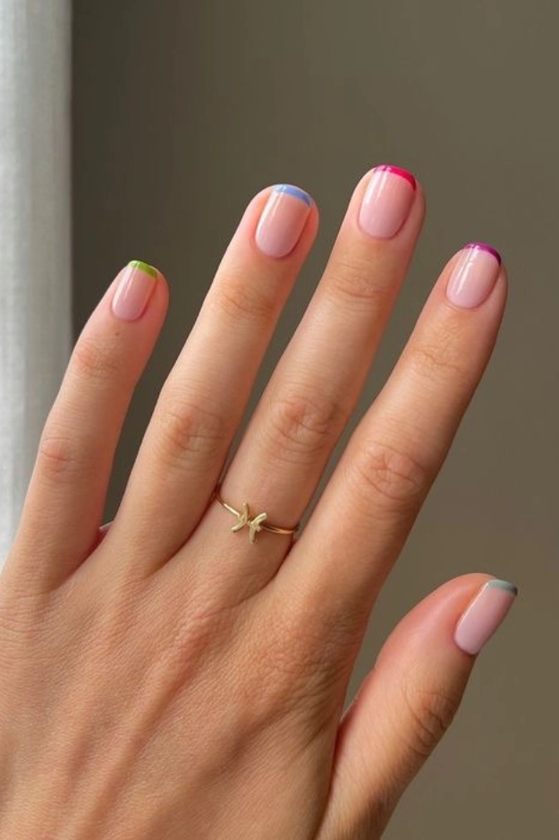 Summer french tips nails