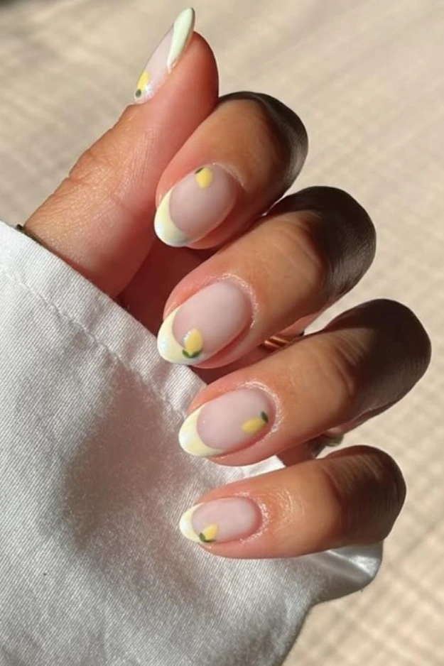 Summer french tips nails