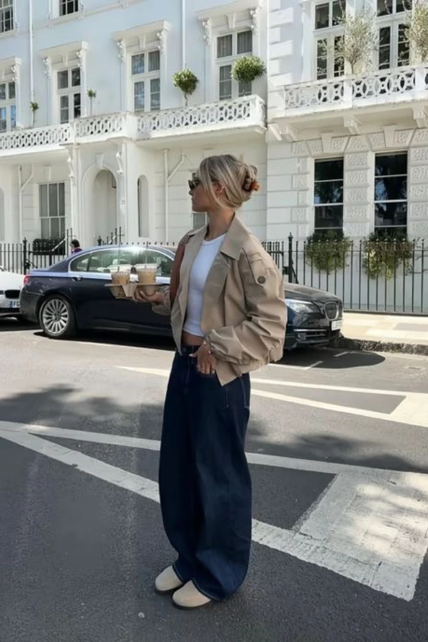 Wide leg jeans outfits