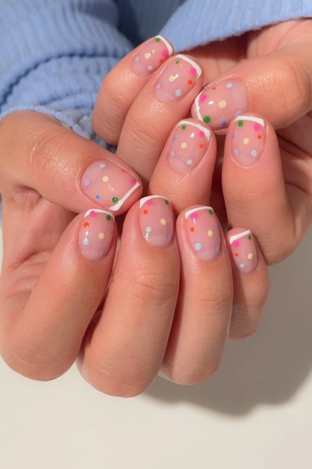 Summer french tips nails