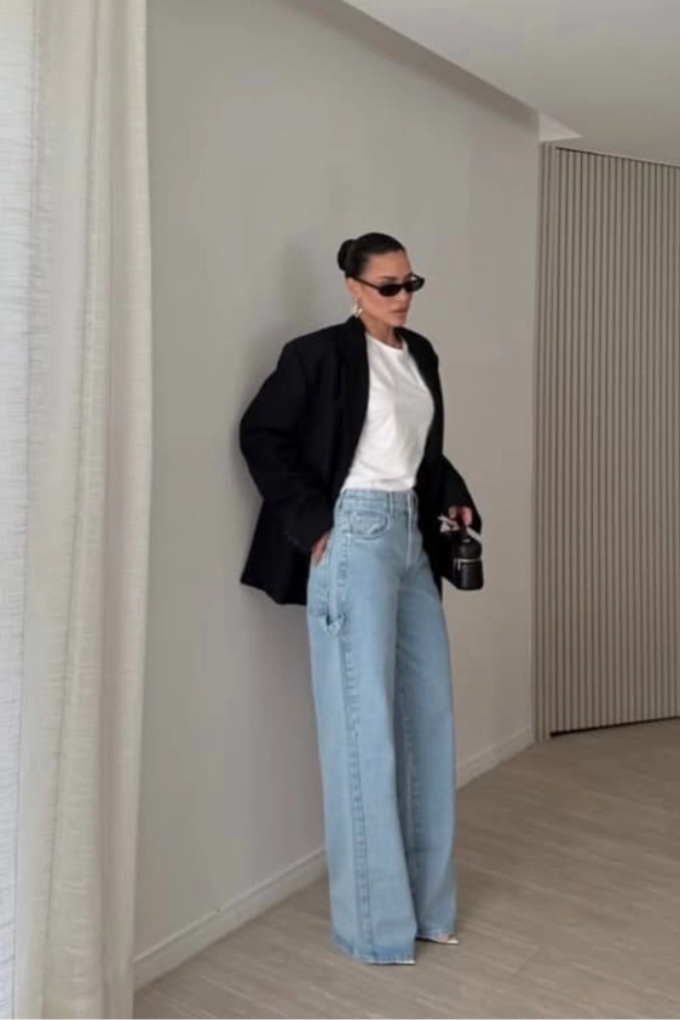 Wide leg jeans outfits