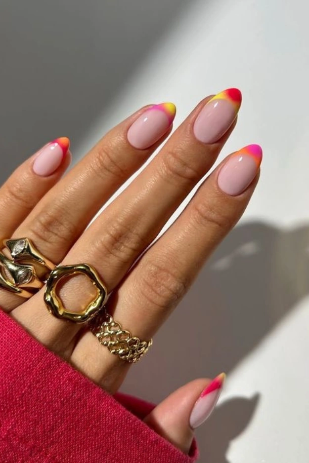 Summer french tips nails