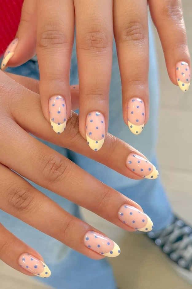 Summer french tips nails
