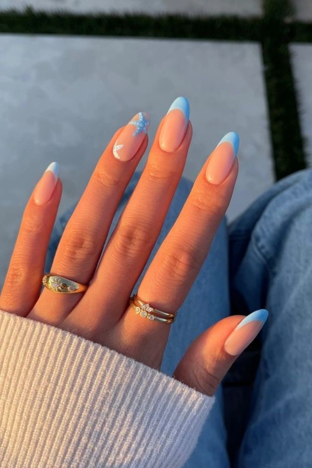 Summer french tips nails