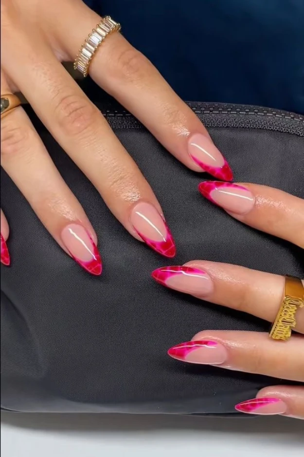 Summer french tips nails