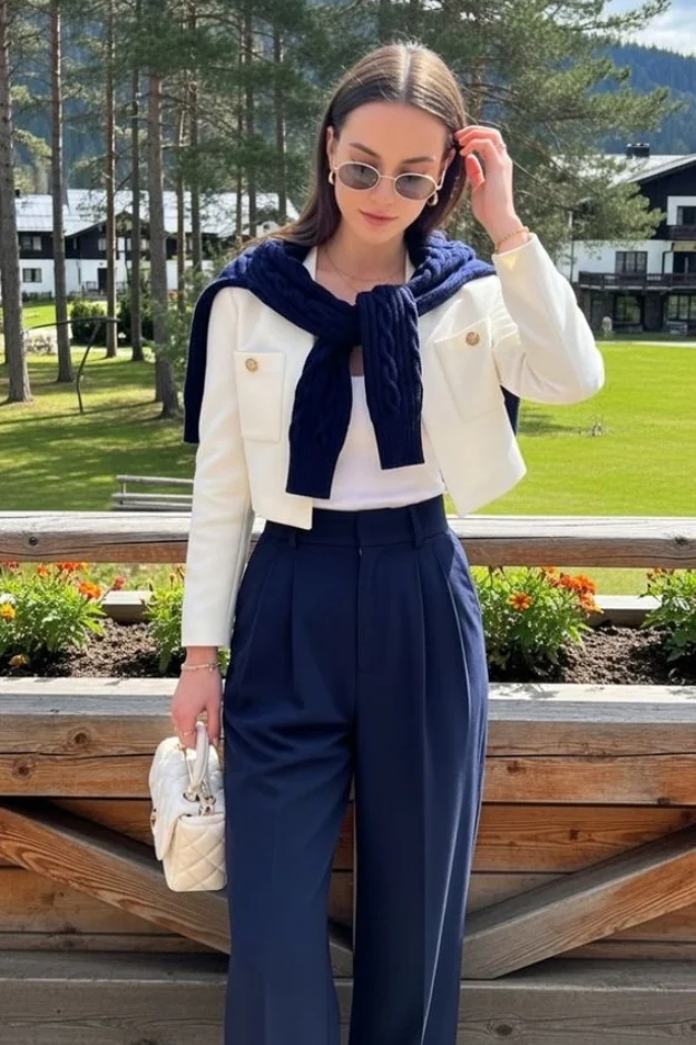 Classy Navy Blue Pants Outfits That Make Getting Dressed Feel Effortless 3 Navy Blue Pants Outfits