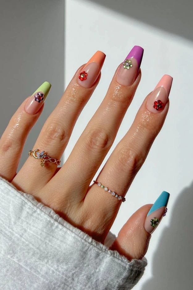 Summer french tips nails