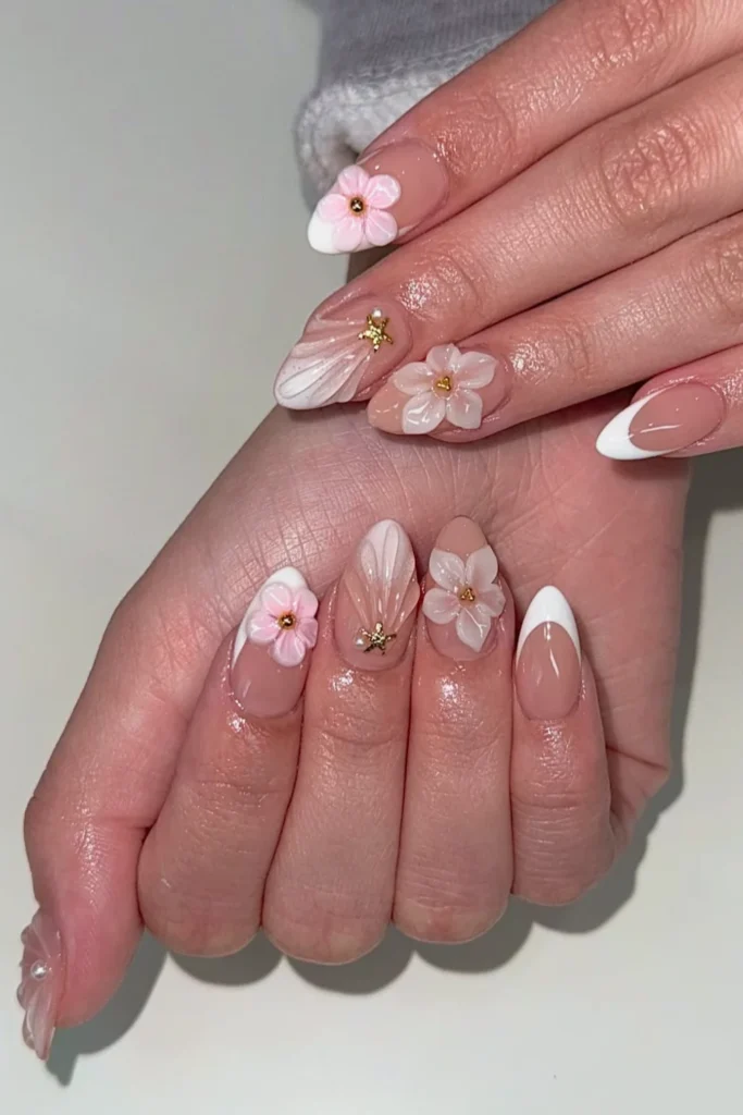 These 30 Flower Nails Are So Cute, You’ll Keep Looking at Your Hands 4 Flower Nails