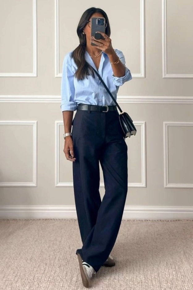 Classy Navy Blue Pants Outfits That Make Getting Dressed Feel Effortless 4 Navy Blue Pants Outfits