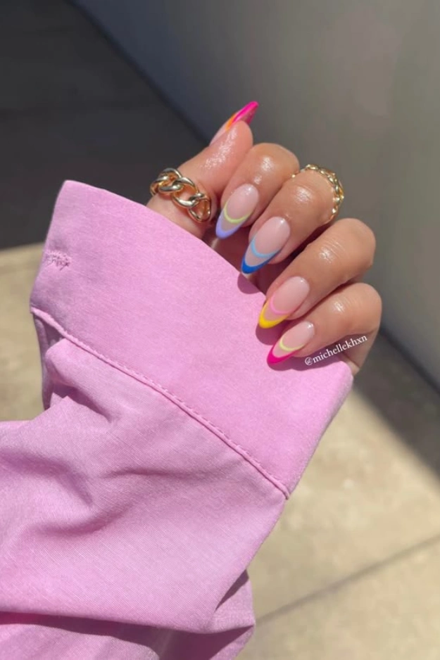 Summer french tips nails
