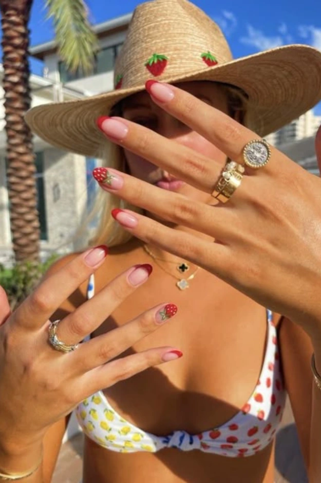 Summer french tips nails