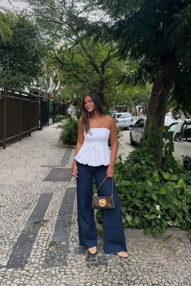 Wide leg jeans outfits