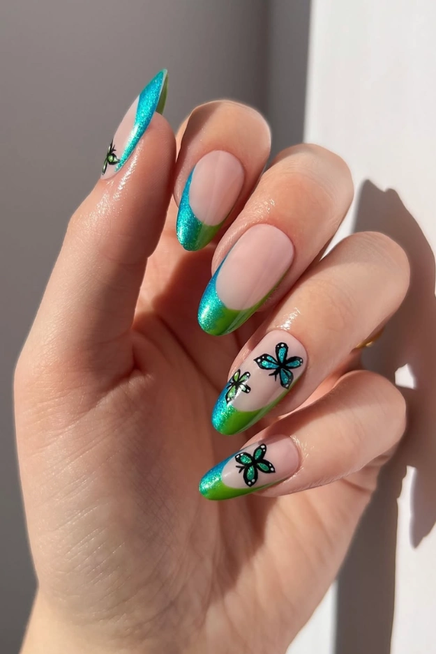Summer french tips nails