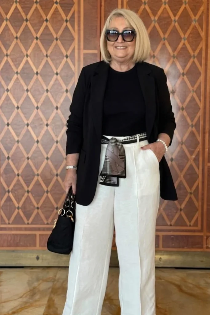 Old busty petite fashion woman