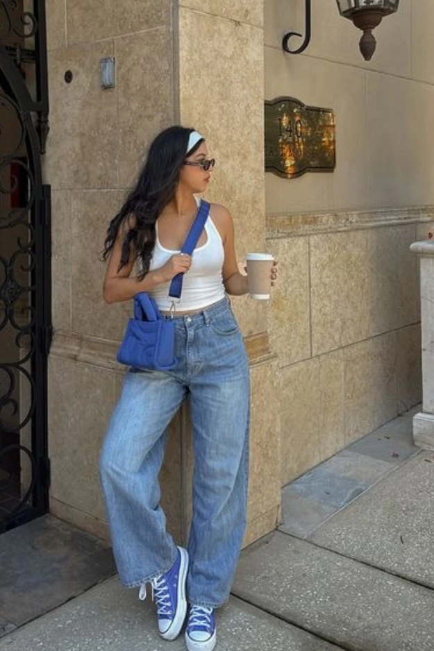 Wide leg jeans outfits