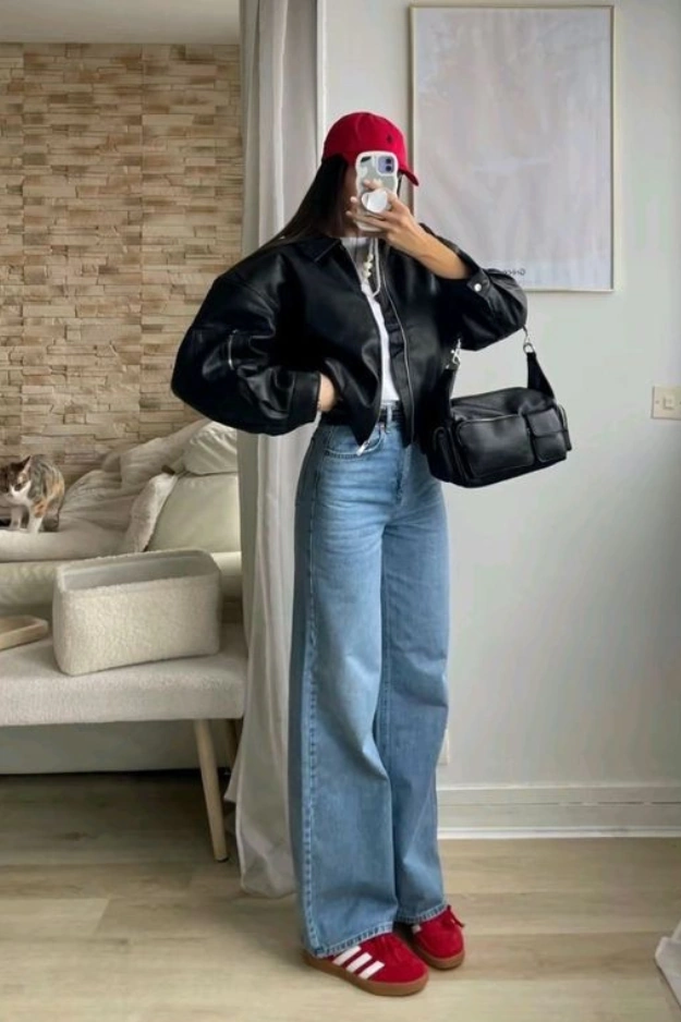 Wide leg jeans outfits