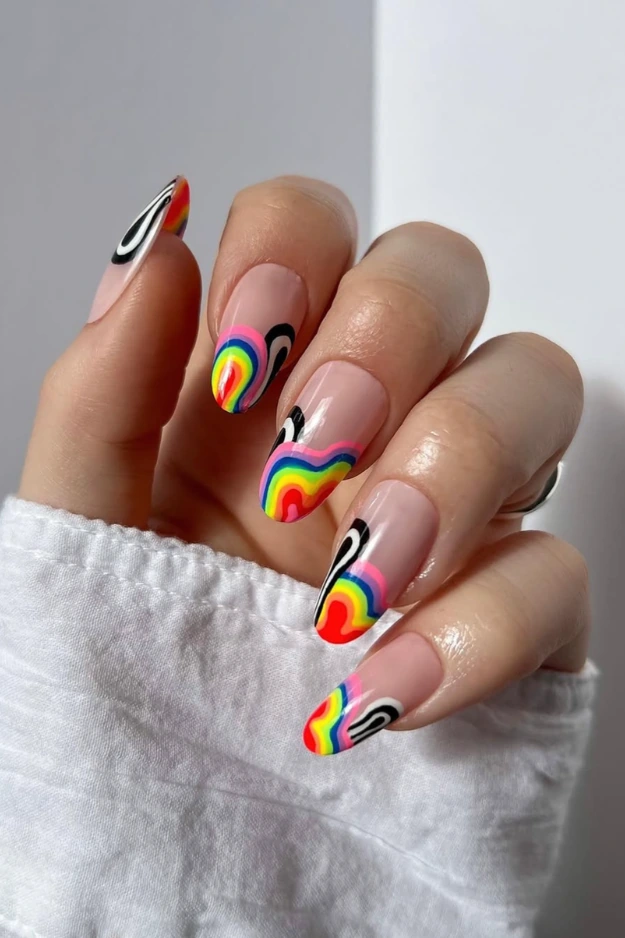 Summer french tips nails
