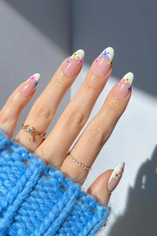 Summer french tips nails