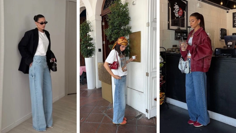 Wide leg jeans outfits