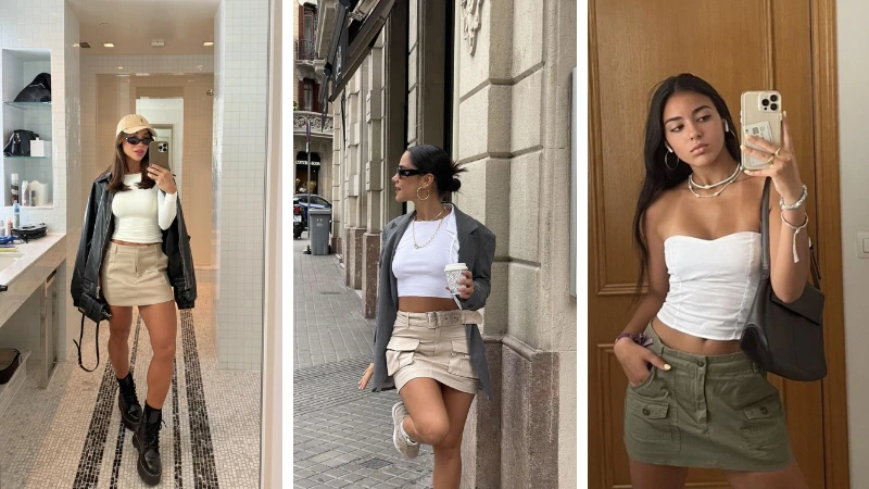 Cargo Skirt Outfits