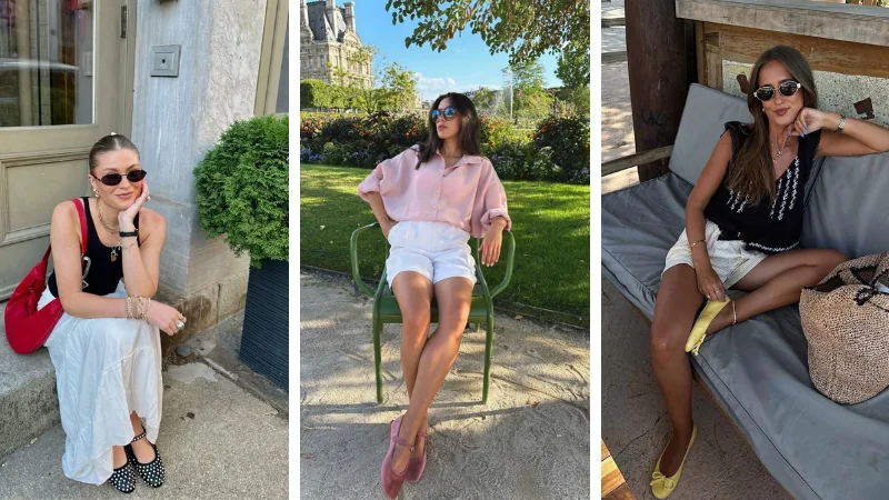22 Chic Summer Ballet Flat Outfits That Feel Straight Out of a European Vacation 12 Summer Ballet Flat Outfits